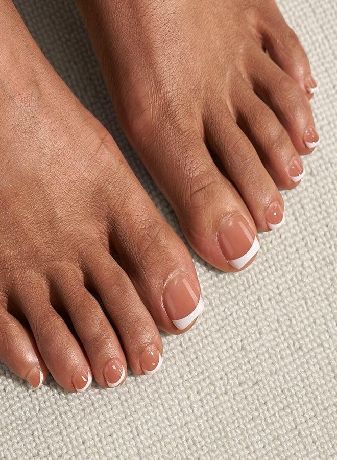 btartboxnails أطراف أظافر القدم BTArtboxnails XCOATTIPS - 160 قطعة، أظافر قدم فرنسية قصيرة، أطراف أظافر قدم بنية ناعمة من الجل، أظافر قدم قابلة للإزالة للنساء - Image 5